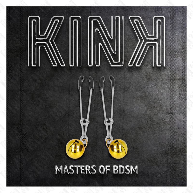 KINK - PINZAS PARA PEZONES FINA CON CASCABEL DORADO 7 CM - Kanerotika SL