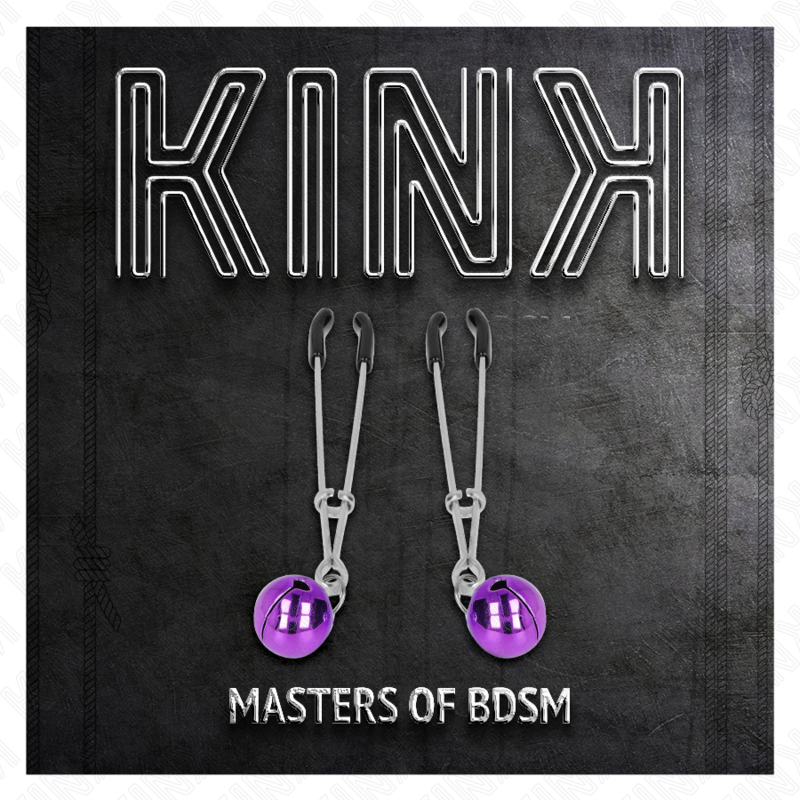 KINK - PINZAS PARA PEZONES FINA CON CASCABEL VIOLETA 7 CM - Kanerotika SL