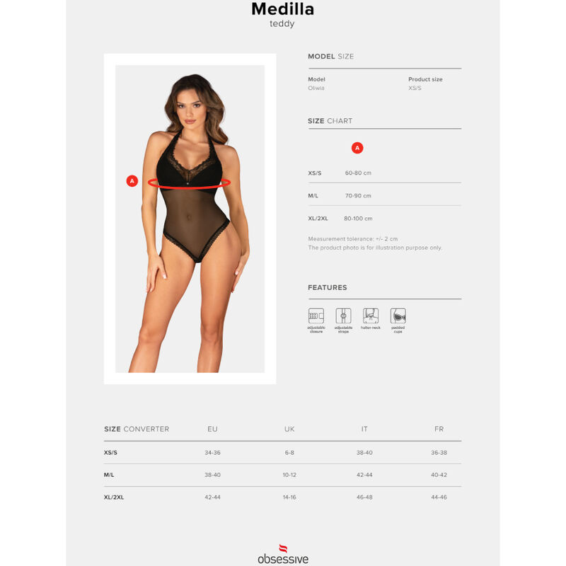 OBSESSIVE - MEDILLA TEDDY XL/XXL - Kanerotika SL