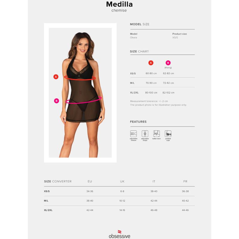 OBSESSIVE - MEDILLA CHEMISE & TANGA M/L - Kanerotika SL